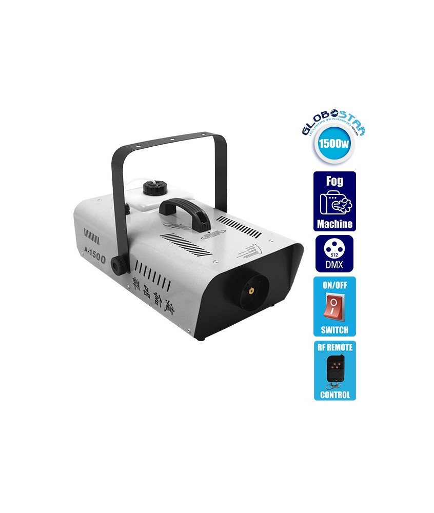 GLOBOSTAR® SMOKIE 51142 Stage Μηχανή Καπνού 1500W AC 220-240V IP20 με RF Ασύρματο Χειριστήριο - Μ46.7 x Π25.5 x Υ19cm - 1 Χρόνο Εγγύηση